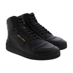 Saint Laurent SL24 Mid-Top Sneakers In Used- Look Black