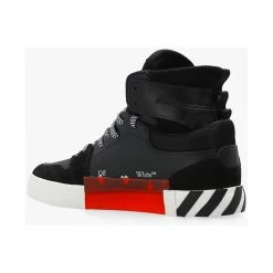 Off White High Top Vulcanized Sneakers Black