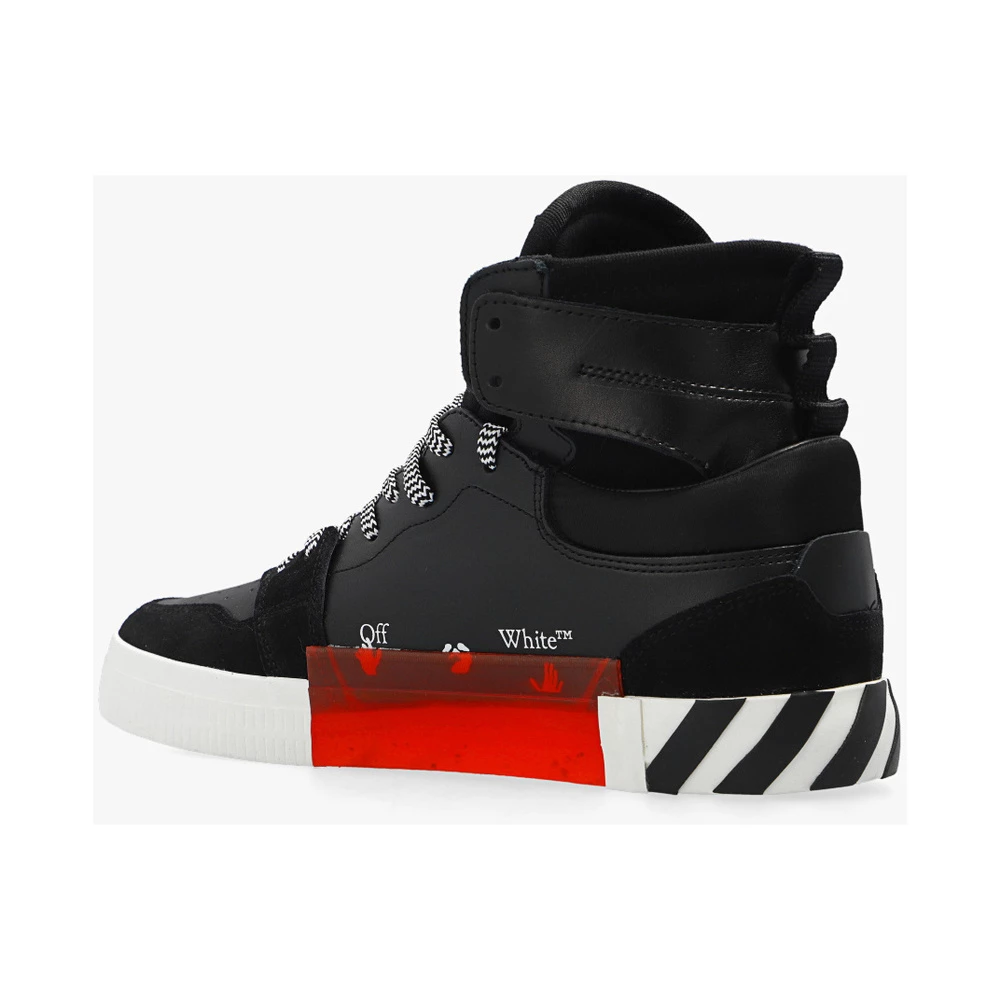 Off White High Top Vulcanized Sneakers Black 3 Off White High Top Vulcanized Sneakers Black