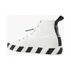 Off White Mid Top Vulcanized Sneakers White