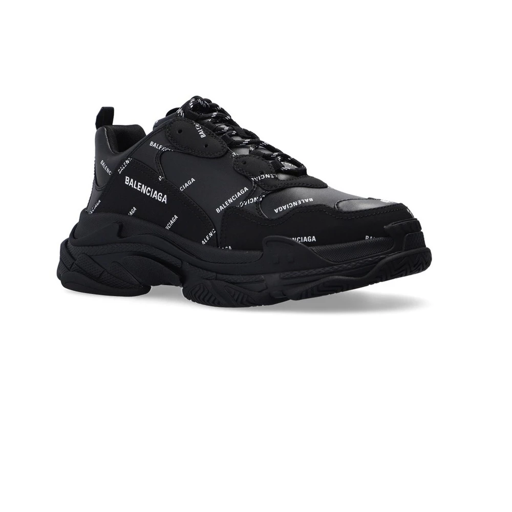 Balenciaga Triple S Allover Logo Sneakers Black 8 Balenciaga Triple S Allover Logo Sneakers Black - Bilde 6