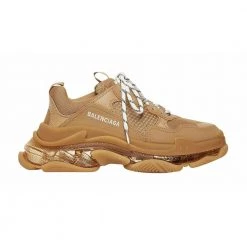 Balenciaga Triple S Clear Sole Sneakers Beige